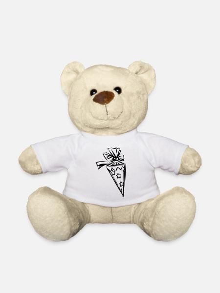 Schultüte Einschulung Sterne - Teddy - Weiß
