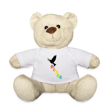 Friedenstaube peace - Friedensbewegung - pazifist - Teddy - Weiß - Vorne