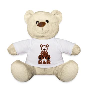 A bear with text - Teddy Bear - white - Front