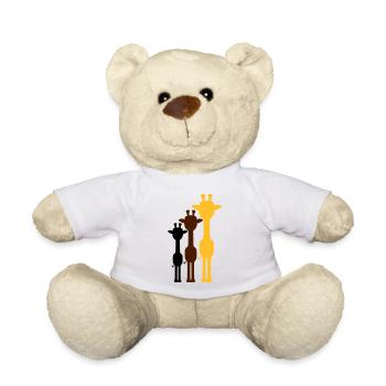 3 Couleurs Cool Girafe Contour Ombre Silhouette - Nounours - blanc - Devant