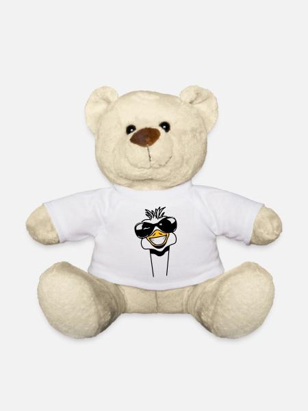 Lustig Emu Strauss Sonnenbrille witzig Cool - Teddy - Weiß