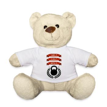 Kettlebell Bids Swing Clean Snatch Fitness Gym - Teddy Bear - white - Front