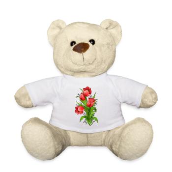 Tulips bouquet - Teddy Bear - white - Front