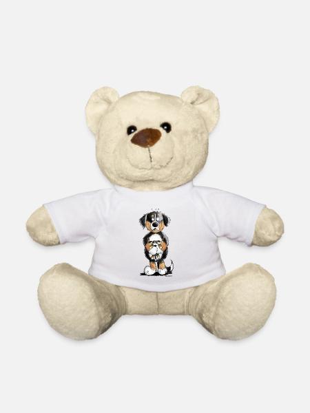 Bouvier Bernois avec jouet I Comic Dog - Nounours - blanc