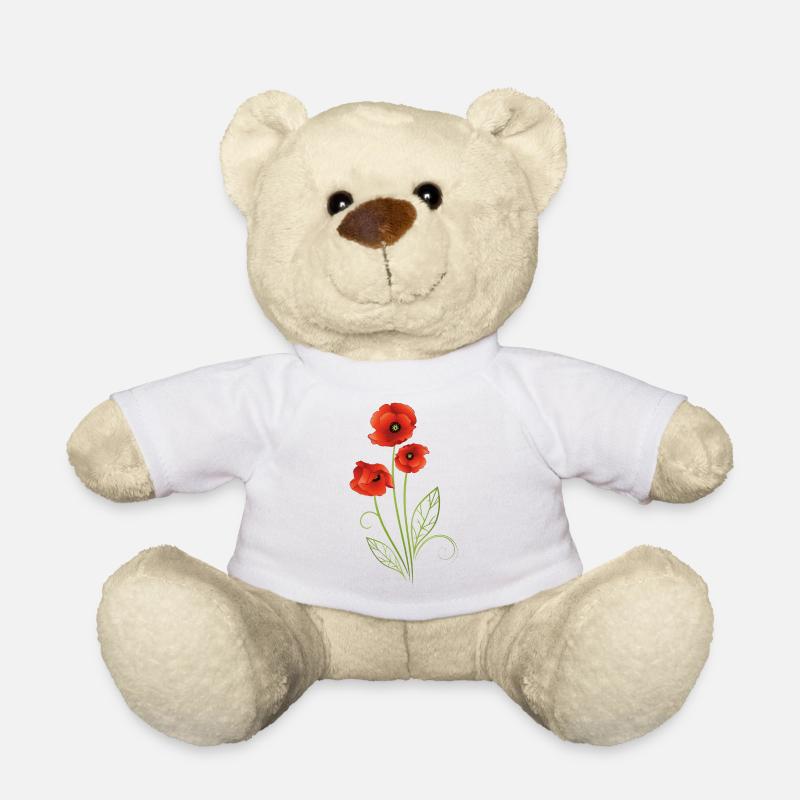 Rote Mohnblumen Mohn Sommer - Teddy - Weiß