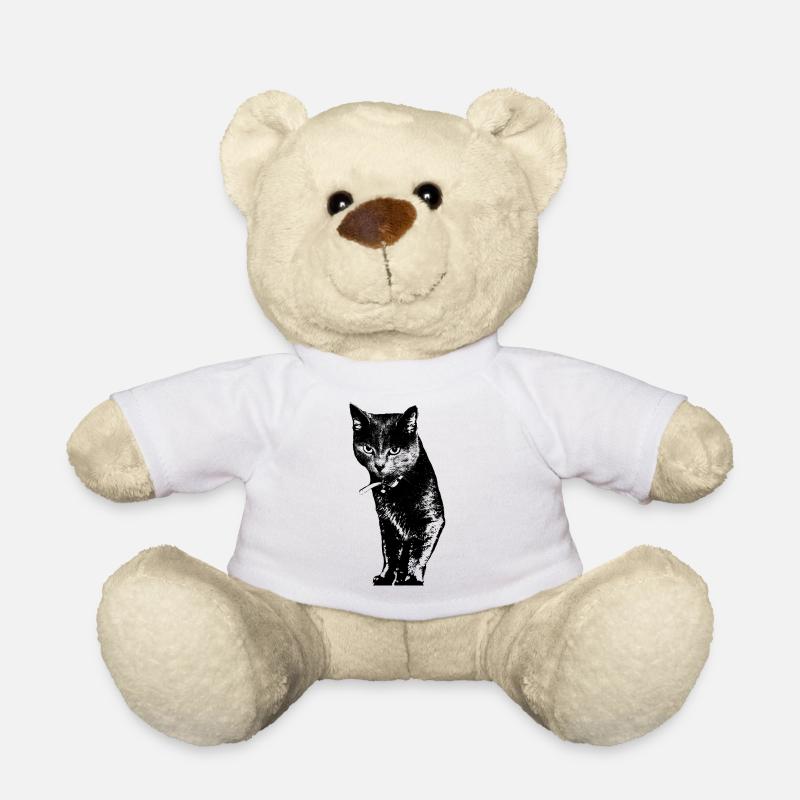 Katze Katzenshirt Geschenk - Teddy - Weiß