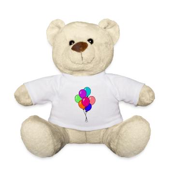 Ballons arc en ciel festifs - Nounours - blanc - Devant