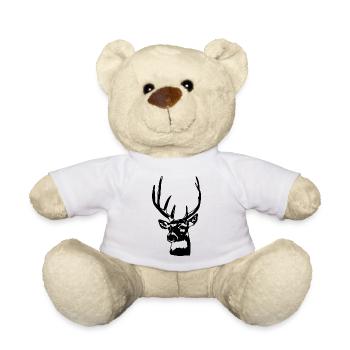 Hirsch Wald Geweih Jagd - Teddy - Weiß - Vorne