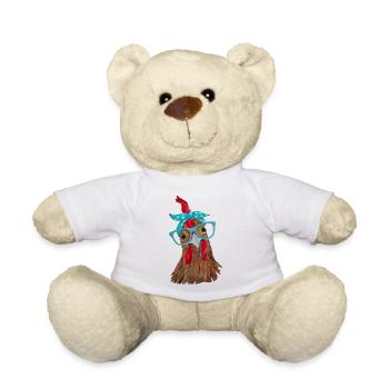 Huhn mit Bandana Stirnband und Brille niedlich - Teddy - Weiß - Vorne