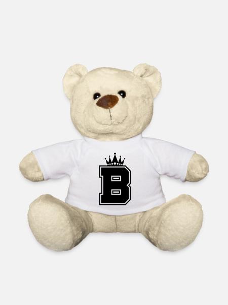 buchstabe B Krone - Teddy - Weiß