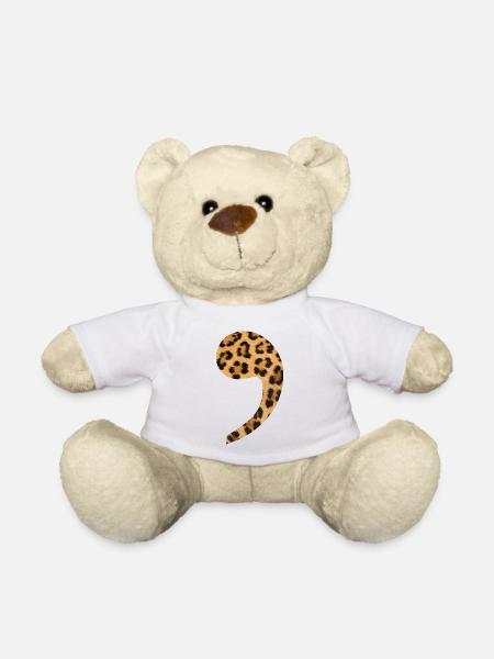 virgule léopard tendance idée cadeau ponctuation - Nounours - blanc