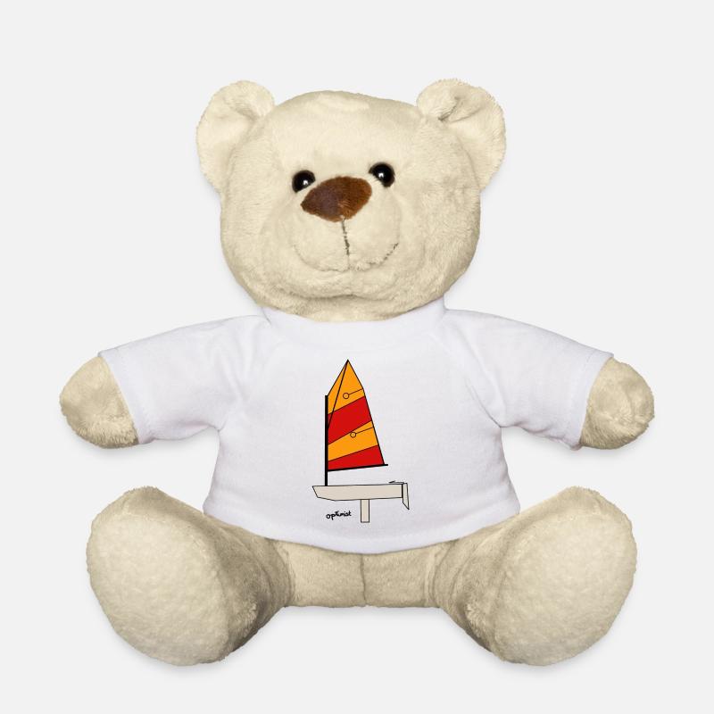 Optimist Sailboat - Teddy Bear - white