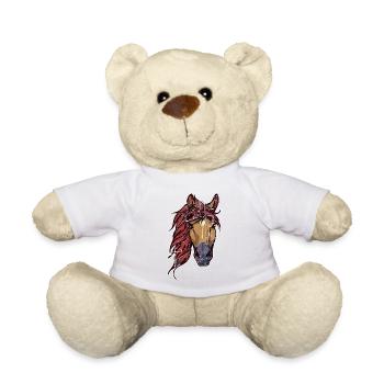 Vintage Pferde Islandpferde Pferdenarr Isländer - Teddy - Weiß - Vorne