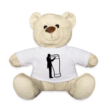 Hochzeit Bräutigam küsst Bier - Teddy - Weiß - Vorne