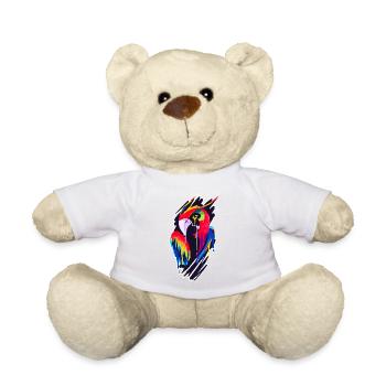A Beautiful and Funny Parrot Design - Teddy Bear - white - Front