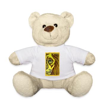 Lion Portrait in Yellow-Brown Style Lion Portrait - Teddy Bear - white - Front