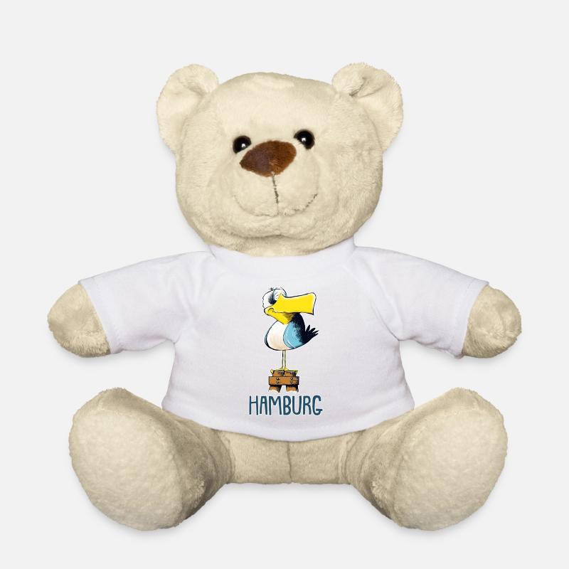 lustige Möwe Hamburg - Teddy - Weiß