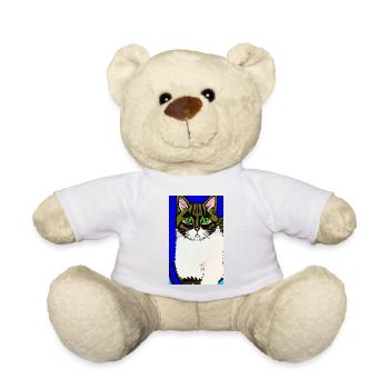 Cat AI Generated Art - Teddy Bear - white - Front