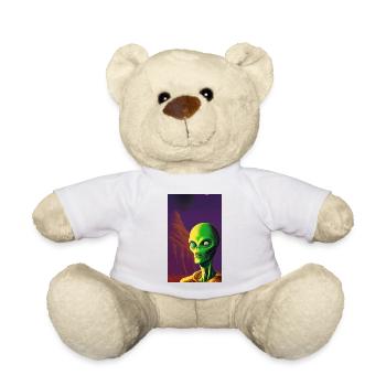 Creepy Horror Comic Alien on a strange planet - Teddy Bear - white - Front