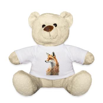Fox Portrait Watercolors - Teddy Bear - white - Front