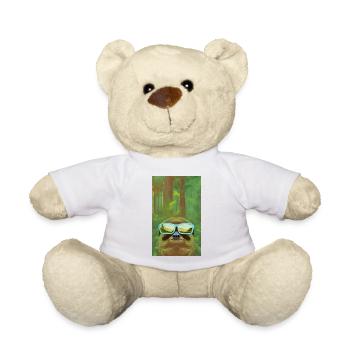 Cool Comic Portrait of a Sloth with sunglasses - Teddy Bear - white - Front