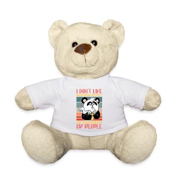 Je n’aime pas les gens du matin - T-shirt café - Nounours - blanc - Devant