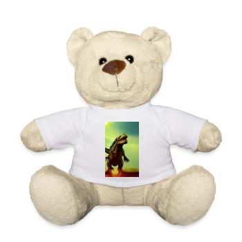Creepy Horror Comic Alien on a strange planet land - Teddy Bear - white - Front