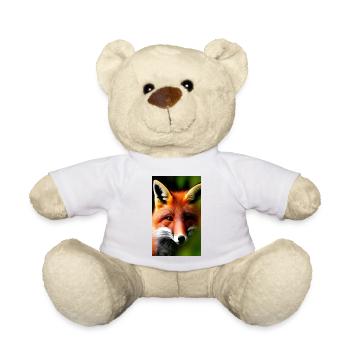 Cool Comic Portrait d’un renard dans le dessin de la forêt - Nounours - blanc - Devant