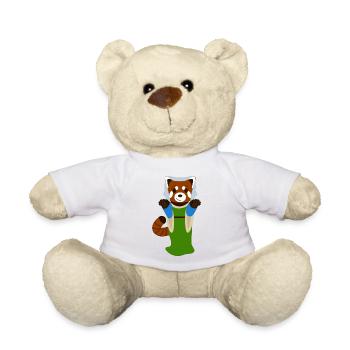 Red panda dressed as a Renaissance woman - Teddy Bear - white - Front
