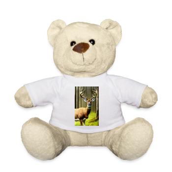 Cooles Comic-Porträt eines wilden Rothirsches majestätisch - Teddy - Weiß - Vorne