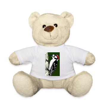 Pic piqué à tête rouge cool dessin comique cool - Nounours - blanc - Devant