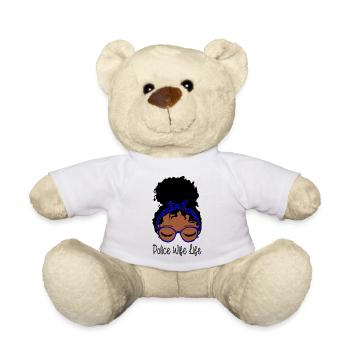 Polizei Ehefrau Leben Unordentlich Brötchen Lustige Polizei Ehefrau Mama - Teddy - Weiß - Vorne