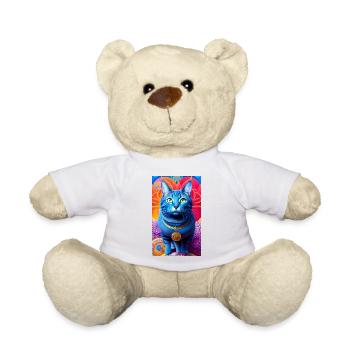 Lovely domestic short haired cat - Teddy Bear - white - Front