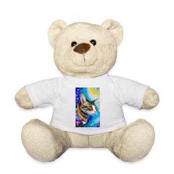 Marvellous domestic short haired cat - Teddy Bear - white - Front