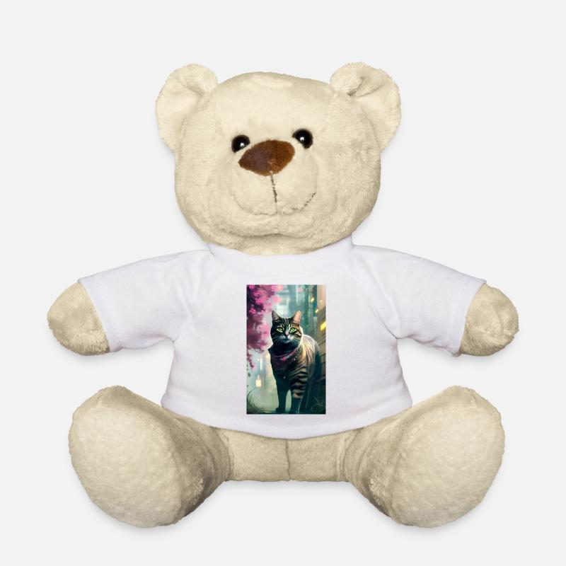 Domestic short haired cat life - Teddy Bear - white