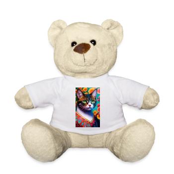 Domestic short haired cat in lovely colors - Teddy Bear - white - Front