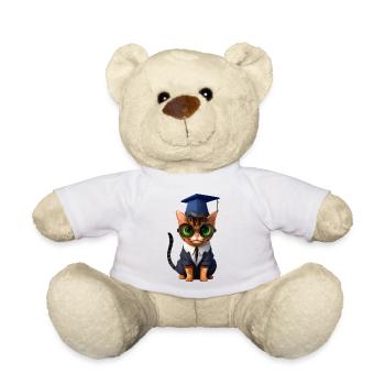 Bachelor Cat Studies Graduate School Leaving Certificate - Teddy Bear - white - Front