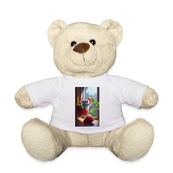 The mouse and the strawberries - Teddy Bear - white - Front