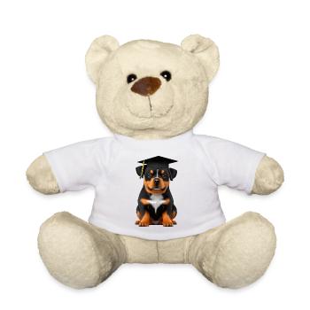 Bachelor Rottweiler Dogs Graduation Studies - Teddy Bear - white - Front