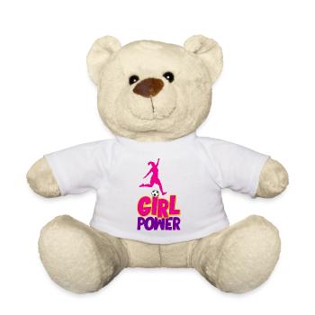 Soccer Girl Power - Teddy Bear - white - Front