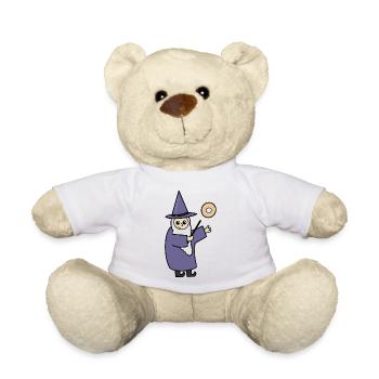 Funny Magician Wizard Donut Lover - Teddy Bear - white - Front