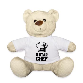 Chef 5 étoiles - Nounours - blanc - Devant