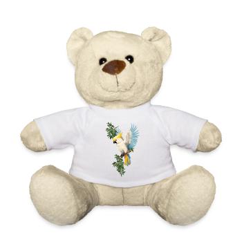 Majestueux Cacatoès : Ailes d'Azur en Éclat - Nounours - blanc - Devant