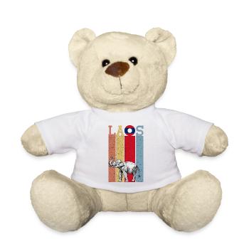 Laos Lao Laotian Flag Elephant Lao I Cadeau - Nounours - blanc - Devant