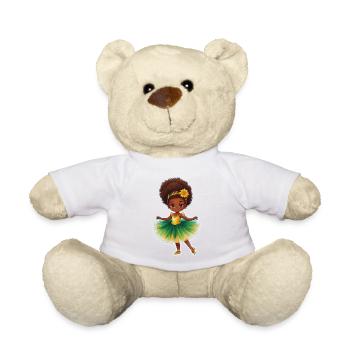 Ballerine enfant idée cadeau Afro Locks - Nounours - blanc - Devant