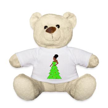 Afro Frau Weihnachtsbaum, afrikanische Weihnacht - Teddy - Weiß - Vorne