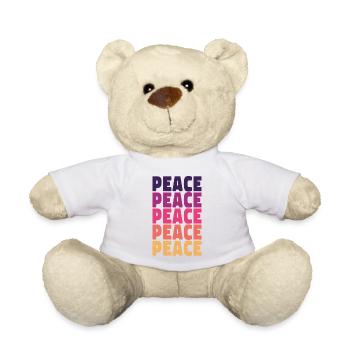 Rainbow Peace Colorful Against War - Teddy Bear - white - Front