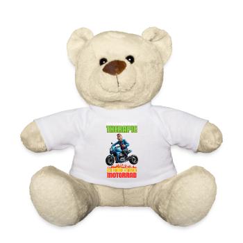 Ich brauche keine Therapie, ich fahre Motorrad - Teddy - Weiß - Vorne