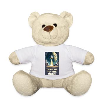 Emmenez-moi sur la lune Démarrage d’une fusée spatiale vintage - Nounours - blanc - Devant