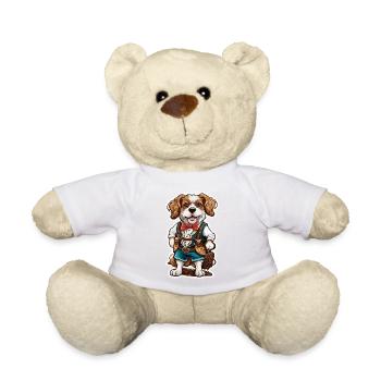 Lederhosen / Animal / Costume traditionnel / Tradition / Chien - Nounours - blanc - Devant